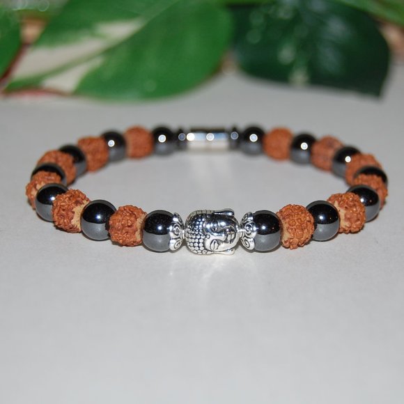 Buddha Bracelet,Rudraksha Bracelet,Yoga Bracelet,Mala Buddhist Bracelet,Rudraksh - Picture 2 of 3